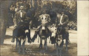 Cheyenne Canon Colorado Springs CO Tourists Mules Donkeys c1910 RPPC #1 myn