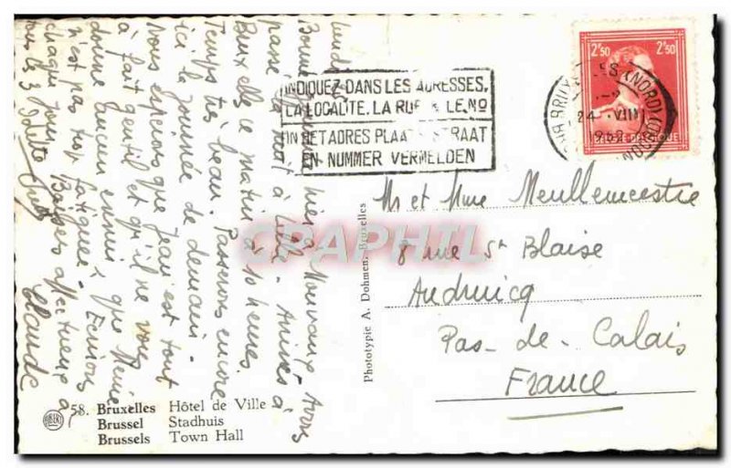 Postcard Brussels Old Town Hall