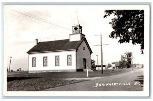 1947 Methodist Church View Bell Tower Brainardsville NY RPPC Photo Postcard 