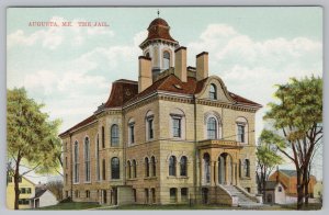 The Jail House Of Augusta Maine~Exterior View~Bell Tower @ Top~CS Woolworth~Vtg