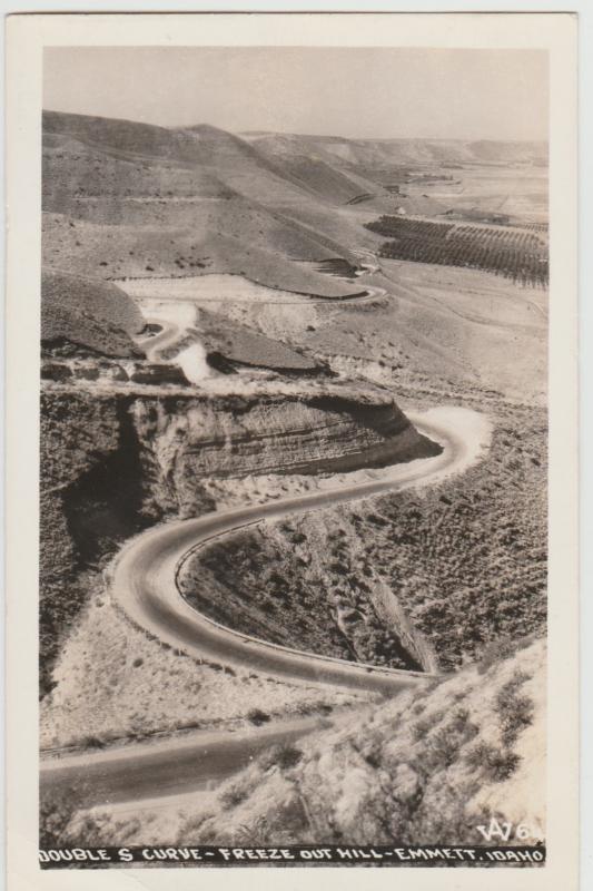 EMMETT ID IDAHO RPPC REAL PHOTO Postcard DOUBLE S CURVE