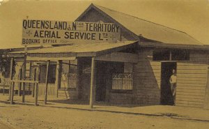 Longreach Australia Qantas Airways First Office Vintage Postcard AA70959