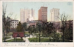 Court Square And Skyscrapers Memphis Tennessee Detroit Publishing 1908