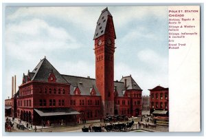 c1910's Polk St. Station Exterior Scene Chicago Illinois IL Unposted Postcard