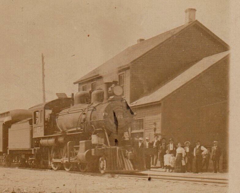 International Falls MINNESOTA RPPC c1910 DEPOT Train Station BF&IF RR OBSOLETE