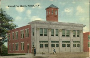 Hornell NY Central Fire Station c1910 Postcard