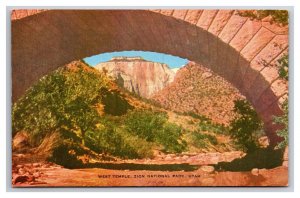 West Temple Zion National Park Utah UT UNP Chrome Postcard Z4