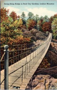 Postcard TN Lookout Mountain - Swing-Along Bridge Rock City Gardens