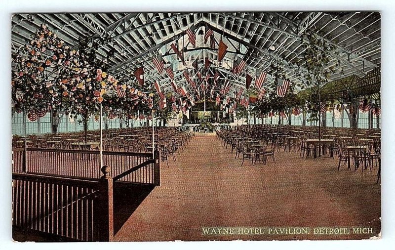 DETROIT, MI Michigan ~ WAYNE HOTEL PAVILION for Conventions 1912 Postcard
