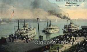 Boats On The River Foot Of Main Street Ferry Boat, Ferries, Ship Kansas City,...
