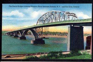 New York BUFFALO Peace Bridge crossing Niagara River FORT ERIE Ontario LINEN