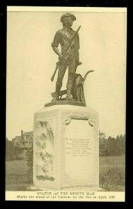 MA, Concord, Massachusetts, Statue of the Minute Man. Mrs G.N. Tanner