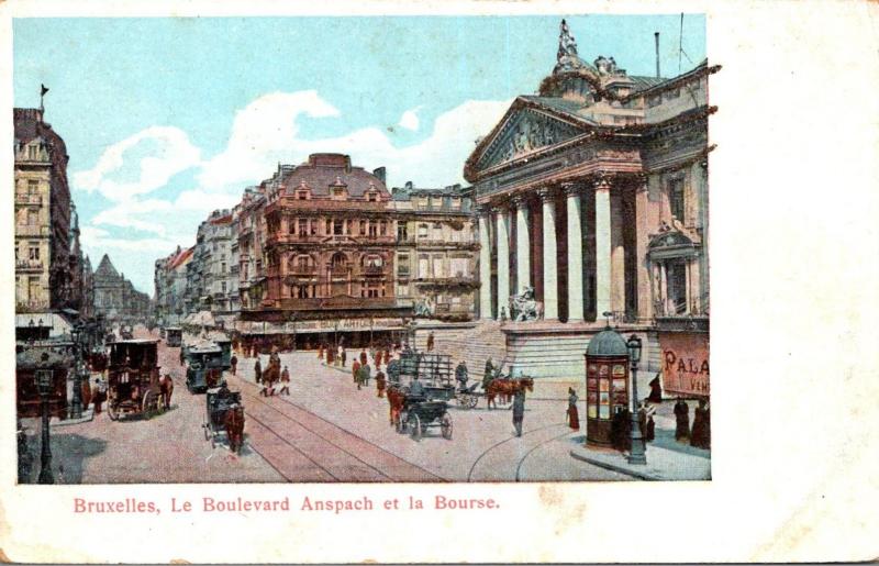 Belgium Brussells Le Boulevard Anspach et la Bourse