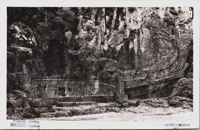 Greece Rhodes Lindos Vintage RPPC  C171