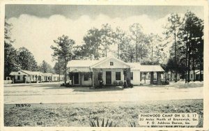 Brunswick Georgia 1940s Pinewood Camp US 17 Skinner Dexter Postcard 21-9603