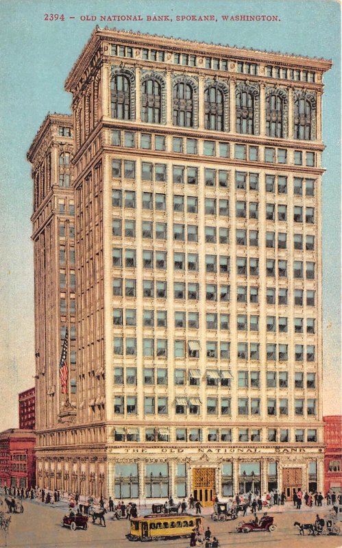 Spokane Washington 1910 Postcard Old National Bank