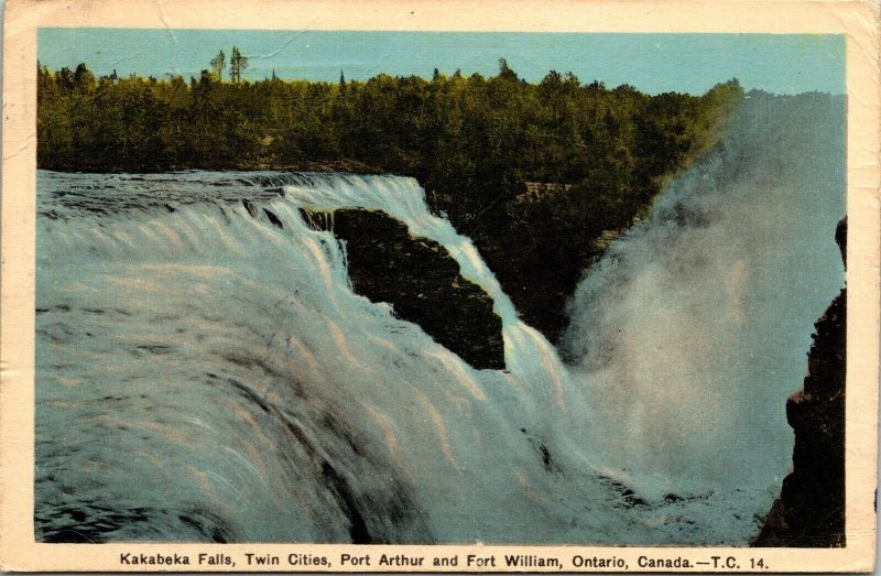 Kakabeka Falls Twin Cities Port Arthur Fort William Ontario Canada WB Postcard 