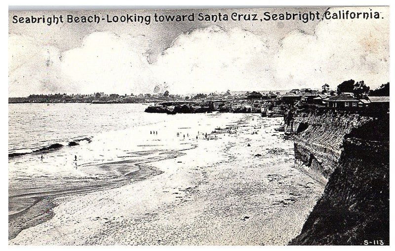 Seabright Beach View Toward Santa Cruz Seabright CA Edward H Mitchell Postcard