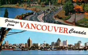 Canada Greetings From Vancouver Split View 1962