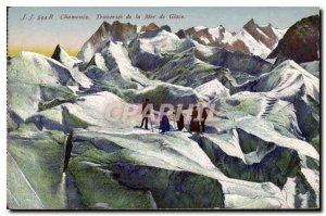 Old Postcard Chamonix Traversee of the Mer de Glace