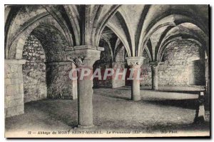 Postcard Abbey of Mont Saint Michel the XII century Promenoir