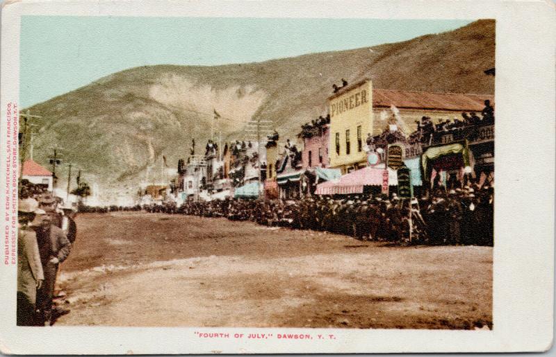 Fourth of July Dawson City Yukon YT Pioneer Building c1912 Postcard E37