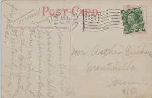 Albert Lea Fountain Lake Minnesota, People in Canoe, 1910 Postcard Used