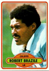 1980 Topps Football Card Robert Brazile LB Houston Oilers sun0449