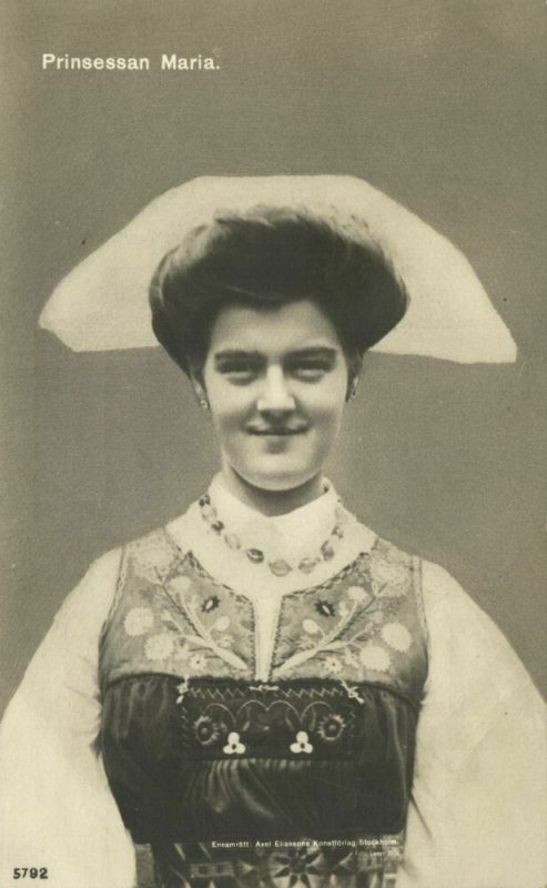 Grand Duchess Maria Pavlovna of Russia, Duchess of Södermanland (1908) RPPC
