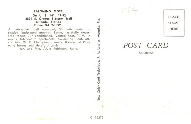Florida  Orlando , Palomino Motel