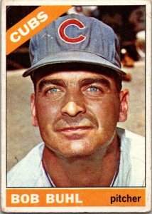 1966 Topps Baseball Card Bob Buhl Chicago Cubs sk2009