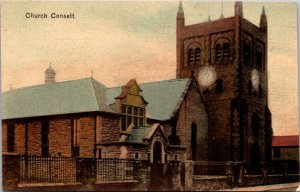 Vtg Christ Church Consett Surham England 1910s Old View Postcard