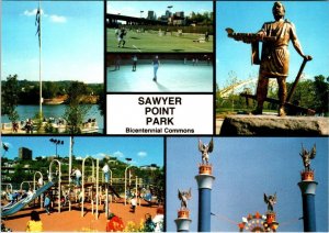 Cincinnati, OH Ohio  SAWYER POINT PARK Playground~Tennis~Roller Skating Postcard