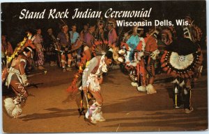 Stand Rock Indian Ceremonial - Winnebago War Dance  Wisconsin Dells postcard