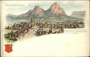 Schwyz Switzerland in 1535 c1900 Postcard