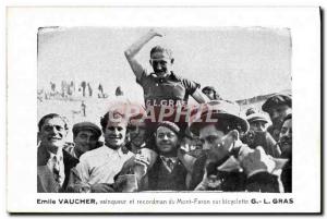 Postcard Old Bike Cycle Cycling Emile Vaucher winner and record holder Mont F...