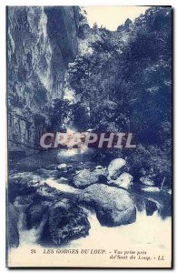 Old Postcard The Gorges du Loup near outlet View of Saut du Loup