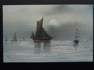 SAILING BOATS & SHIPS Fishing Seascape c1905 Postcard by C.W. Faulkner 428A