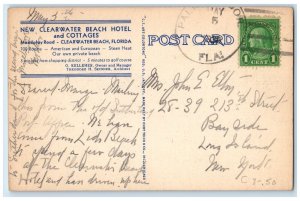 1938 New Clearwater Beach Hotel And Cottages Florida FL Posted Postcard