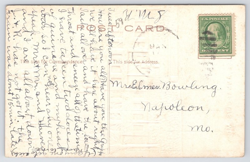 Annapolis Maryland~State House @ Night~Heavily Embossed~c1910 Postcard