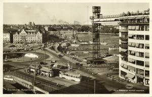 sweden, STOCKHOLM, Katarinahissen, Trams (1950) RPPC