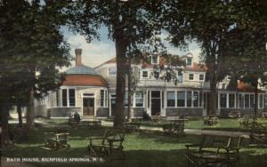 Richfield Springs NY Bath House c1910 Postcard