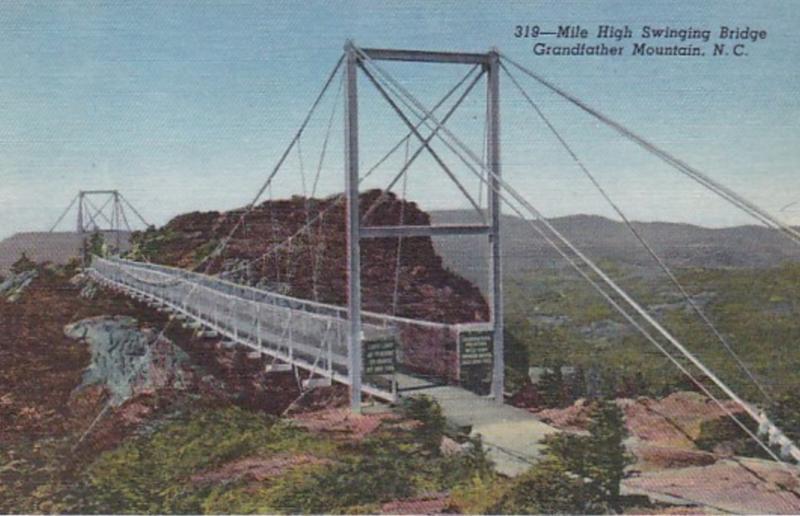 North Carolina Grandfather Mountain Mile High Swinging Bridge Curteich