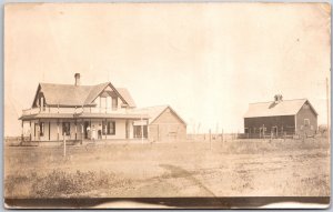 Houses Residential Area Countryside Living Real Photo RPPC Postcard