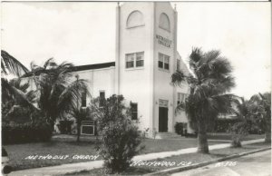 Methodist Church Hollywood Florida 1930 - 1950 Real Photograph Postcard RPPC