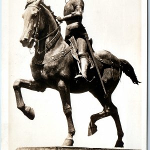 c1940s Reims, France RPPC Joan of Arc Statue Le Monument Jeanne d'Arc Photo A326