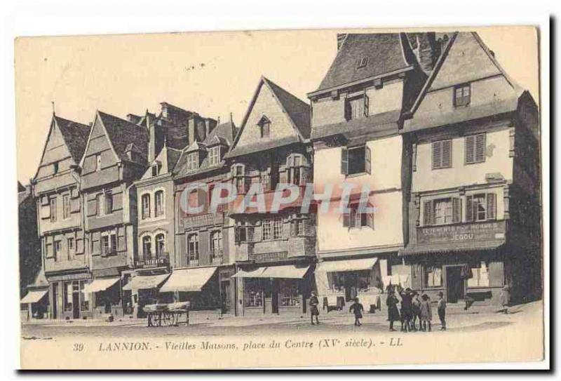 Lannion Postcard Old houses Old Square Center (fifteenth century) (trade)