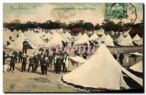 Old Postcard militaria Valbonne View tents