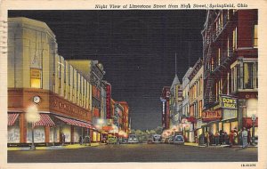 Limestone Street fro High Street, Night Springfield, Ohio OH