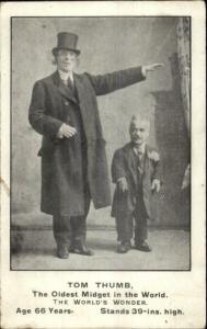 Tom Thumb Oldest Midget Dwarf Little Person in World c1910 Postcard